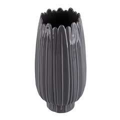 Фарфоровая ваза, рельефная, серая, 12X12X24,5 см цена и информация | Вазы | pigu.lt