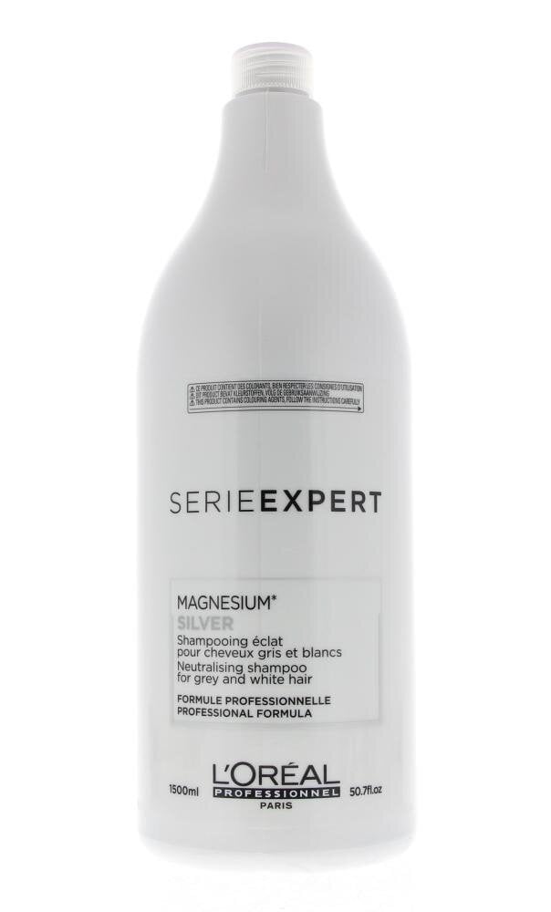 Geltonus tonus neutralizuojantis šampūnas šviesintiems plaukams L'Oreal Professionnel Serie Expert Silver 1500 ml