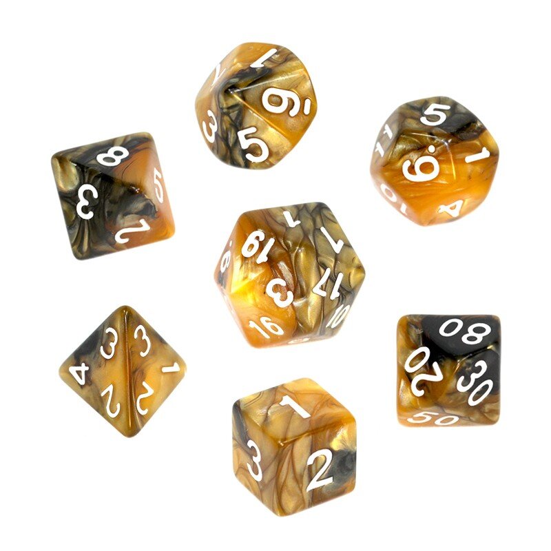 Kauliukų rinkinys Rebel RPG Dice Set - Two Color - Black and Gold kaina ir informacija | Stalo žaidimai, galvosūkiai | pigu.lt