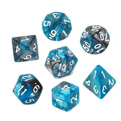 Kauliukai Rebel RPG Dice Set - Two Color - Steel and Blue kaina ir informacija | Stalo žaidimai, galvosūkiai | pigu.lt