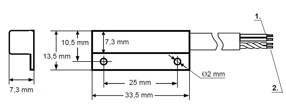 Magnetinis kontaktas Satel S-1-BR kaina ir informacija | Davikliai, jutikliai | pigu.lt