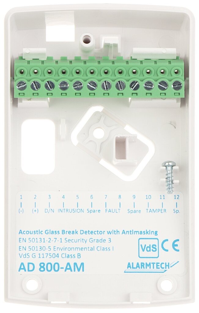 Akustinis dūžtančio stiklo detektorius Alarmtech AD800-AM kaina ir informacija | Davikliai, jutikliai | pigu.lt