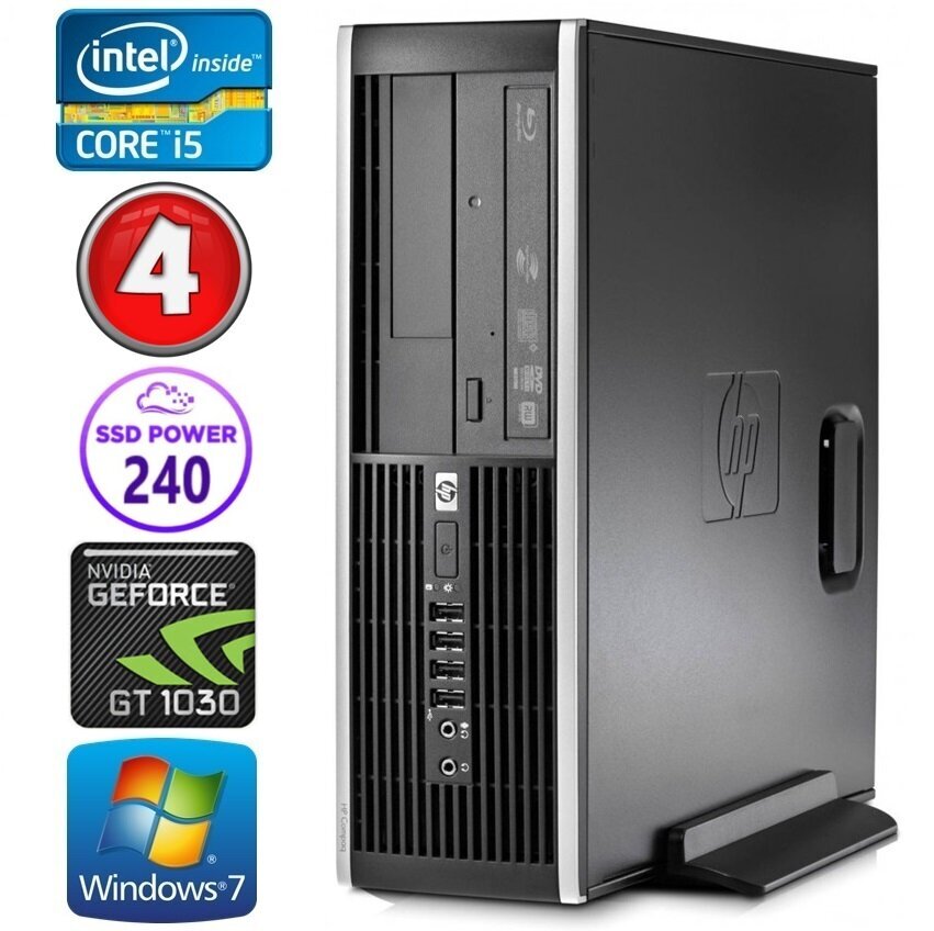 HP 8100 Elite SFF i5-750 4GB 240SSD GT1030 2GB DVD WIN7Pro цена и информация | Stacionarūs kompiuteriai | pigu.lt
