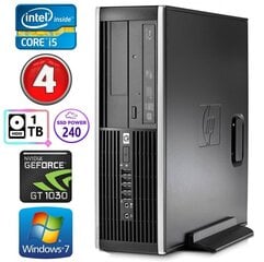 HP 8100 Elite SFF i5-750 4GB 240SSD+1TB GT1030 2GB DVD WIN7Pro kaina ir informacija | Stacionarūs kompiuteriai | pigu.lt