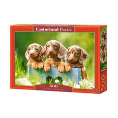Puzzle 500 pieces Puppies adorable dachshunds kaina ir informacija | Dėlionės (puzzle) | pigu.lt