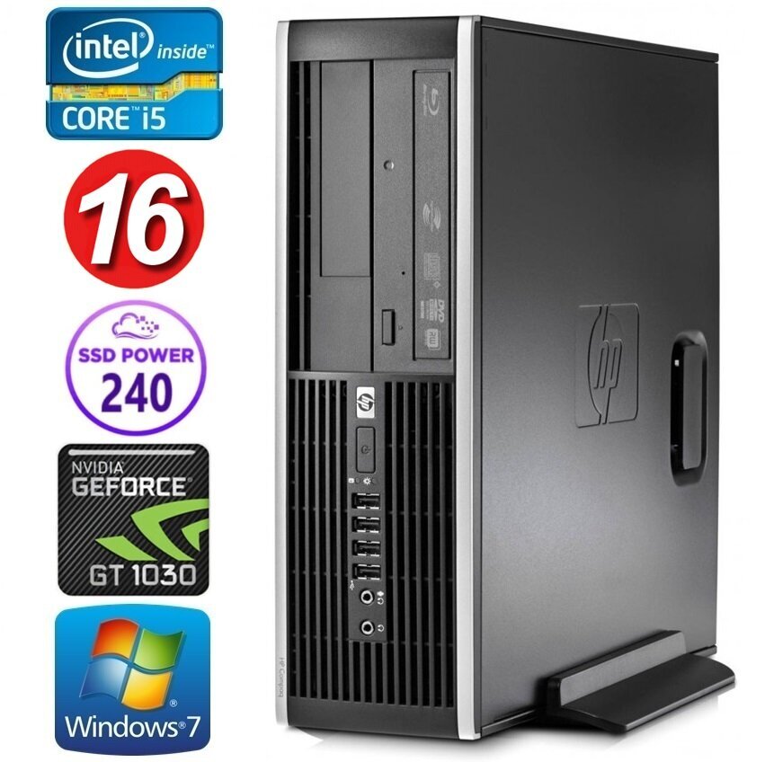 HP 8100 Elite SFF i5-750 16GB 240SSD GT1030 2GB DVD WIN7Pro kaina ir informacija | Stacionarūs kompiuteriai | pigu.lt