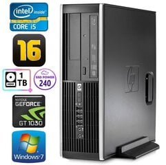 HP 8100 Elite SFF i5-750 16GB 240SSD+1TB GT1030 2GB DVD WIN7Pro kaina ir informacija | Stacionarūs kompiuteriai | pigu.lt