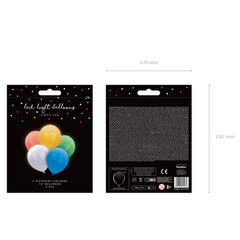 LED balionai, įvairių spalvų, 5 vnt. kaina ir informacija | Balionai | pigu.lt