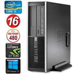 HP 8100 Elite SFF i5-750 16GB 480SSD GT1030 2GB DVD WIN10 kaina ir informacija | Stacionarūs kompiuteriai | pigu.lt