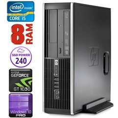 HP 8100 Elite SFF i5-750 8GB 240SSD GT1030 2GB DVD WIN10Pro [refurbished] цена и информация | Стационарные компьютеры | pigu.lt