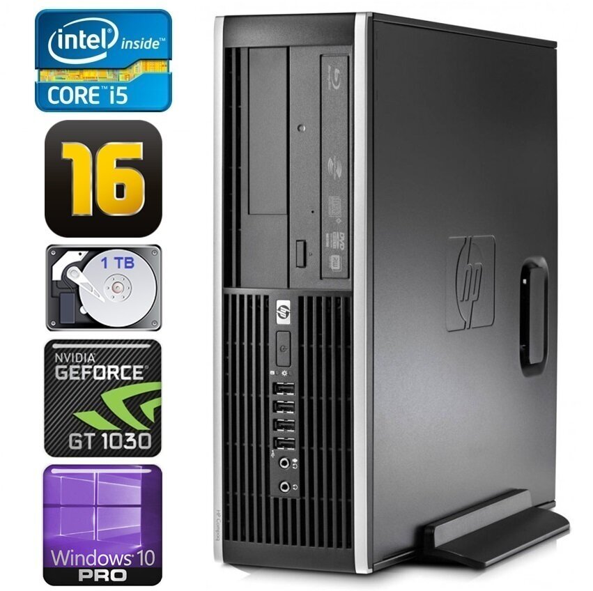 HP 8100 Elite SFF i5-750 16GB 1TB GT1030 2GB DVD WIN10Pro kaina ir informacija | Stacionarūs kompiuteriai | pigu.lt