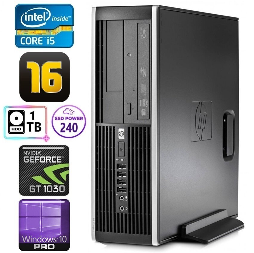HP 8100 Elite SFF i5-750 16GB 240SSD+1TB GT1030 2GB DVD WIN10Pro цена и информация | Stacionarūs kompiuteriai | pigu.lt