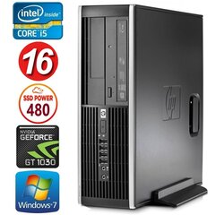HP 8100 Elite SFF i5-750 16GB 480SSD GT1030 2GB DVD WIN7Pro kaina ir informacija | Stacionarūs kompiuteriai | pigu.lt