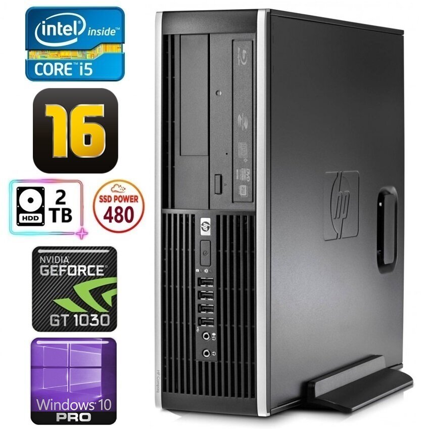 HP 8100 Elite SFF i5-750 16GB 480SSD+2TB GT1030 2GB DVD WIN10Pro цена и информация | Stacionarūs kompiuteriai | pigu.lt