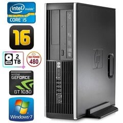 HP 8100 Elite SFF i5-750 16GB 480SSD+2TB GT1030 2GB DVD WIN7Pro kaina ir informacija | Stacionarūs kompiuteriai | pigu.lt