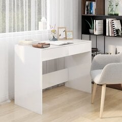 Rašomasis stalas, baltas, 101x50x76,5cm, MDP, blizgus kaina ir informacija | Kompiuteriniai, rašomieji stalai | pigu.lt