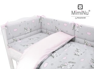 Patalynės ir užvakalų komplektas 3 dalių Miminu Unicorn Pink. 100x135cm. цена и информация | Детские подушки, конверты, спальники | pigu.lt