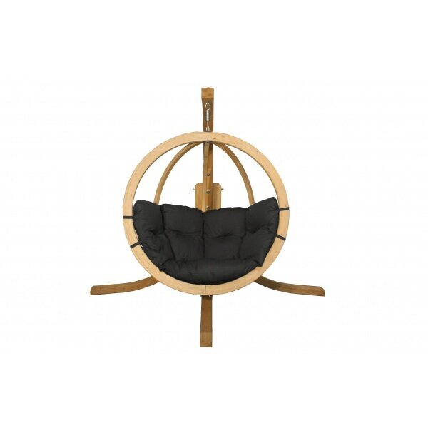 Medinis pakabinamas krėslas su stovu SWING POD + grafito spalvos pagalvė kaina ir informacija | Lauko kėdės, foteliai, pufai | pigu.lt