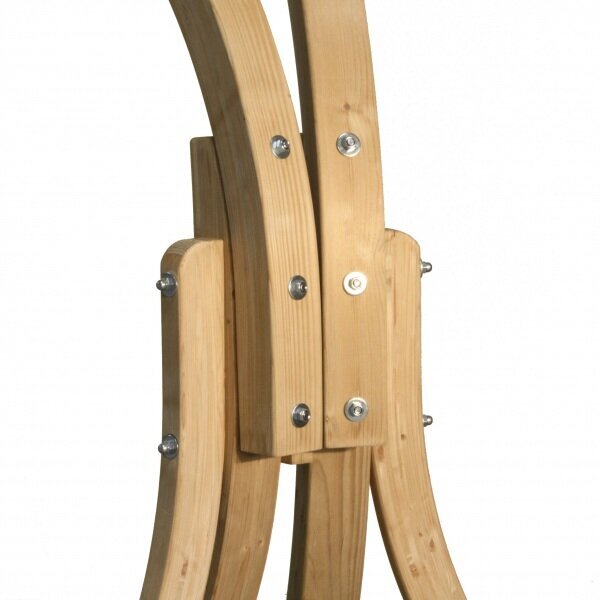 Dvivietis medinis pakabinamas krėslas su stovu SWING POD XL + kreminės spalvos pagalvė kaina ir informacija | Lauko kėdės, foteliai, pufai | pigu.lt