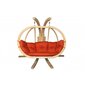 Dvivietis medinis pakabinamas krėslas su stovu SWING POD XL + raudonos spalvos pagalvė kaina ir informacija | Lauko kėdės, foteliai, pufai | pigu.lt