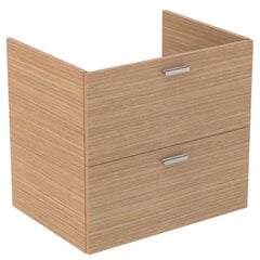 Навесной шкаф Ideal Standard Tempo, 60 см, два ящика, мягкое закрытие, ручки, дуб светлый E3240ОS цена и информация | Шкафчики для ванной | pigu.lt