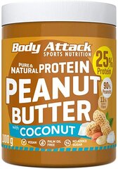 Body Attack Peanut Butter with Coconut 1 кг (18.06.22) цена и информация | Функциональные продукты питания (суперфуд) | pigu.lt