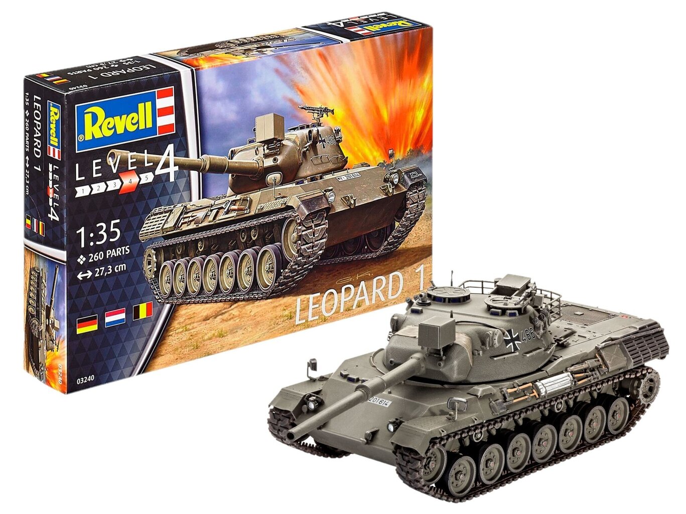 Plastikinis surenkamas modelis Revell Leopard 1, 1/35 03240 kaina ir informacija | Konstruktoriai ir kaladėlės | pigu.lt