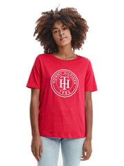 Женская футболка Tommy Hilfiger T-SHIRT REGULAR TH CIRCLE OPEN-NK TEE SS PINK WW0WW33525 TZR 45806 цена и информация | Женские футболки | pigu.lt