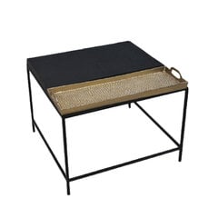 Вспомогательный стол DKD Home Decor, чёрный, позолоченный, сталь, алюминий (63 x 62 x 44 см) цена и информация | Журнальные столики | pigu.lt
