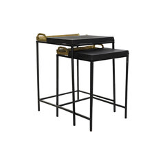 Вспомогательный стол DKD Home Decor, чёрный, позолоченный, сталь, алюминий (43 x 42 x 58.5 см) цена и информация | Журнальные столы | pigu.lt
