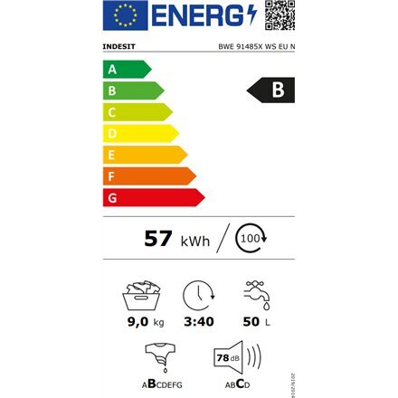 Indesit BWE 91485X WS EU N kaina ir informacija | Skalbimo mašinos | pigu.lt