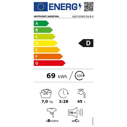 Indesit AQS73D28S EU/B N цена и информация | Skalbimo mašinos | pigu.lt