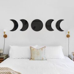 Настенные Наклейки "Фазы Луны", богемный дизайн, скандинавское натуральное украшение для стен цена и информация | Интерьерные наклейки | pigu.lt