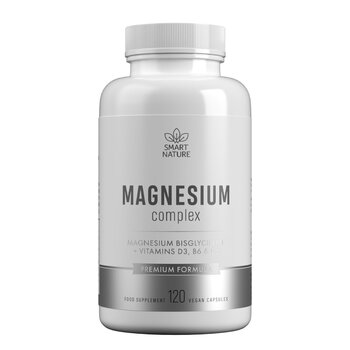 Maisto papildas Smart Nature Magnesium Complex, 120 kapsulių kaina ir informacija | Vitaminai, maisto papildai, preparatai grožiui | pigu.lt