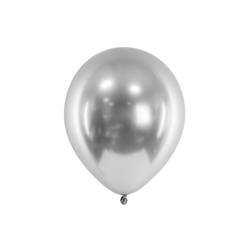 Blizgantys balionai sidabriniai, 30cm, 10vnt kaina ir informacija | Dekoracijos šventėms | pigu.lt