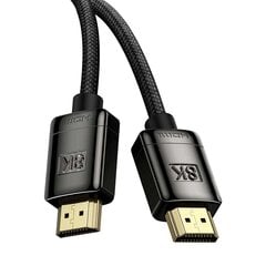 Baseus High Definition Series HDMI 2.1 cable, 8K 60Hz, 3D, HDR, 48Gbps, 1 м, чёрный цена и информация | Кабели и провода | pigu.lt