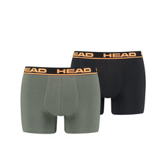 Мужские трусы HEAD BASIC BOXER 2 пары, черные/зеленые 701202741 015 45865 цена и информация | Мужские трусы | pigu.lt