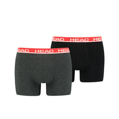 Мужские трусы HEAD BASIC BOXER 2 пары, серые/черные 701202741 011 45868 цена и информация | Мужские трусы | pigu.lt