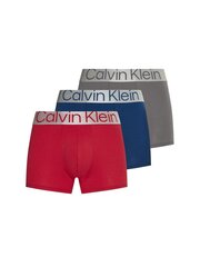 Vyriškos kelnaitės Calvin Klein TRUNK 3 poros, mėlyna/raudona/pilka 000NB3130A 109 45859 kaina ir informacija | Trumpikės | pigu.lt