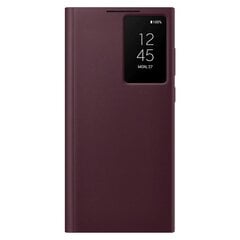 Samsung Galaxy S22 Ultra S-View Флип-чехол, бордовый - Чехол для смартфона цена и информация | Чехлы для телефонов | pigu.lt