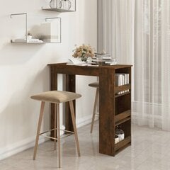 Baro stalas su lentyna, dūminio ąžuolo, 102x50x103,5cm, MDP kaina ir informacija | Virtuvės ir valgomojo stalai, staliukai | pigu.lt