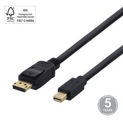 Deltaco, DisplayPort - miniDisplayPort, 4K UHD, 1 m цена и информация | Кабели и провода | pigu.lt