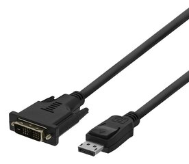 Кабель Deltaco DisplayPort - DVI-D Single Link, 1080p 60Hz, 3m, черный, DP-2030-K цена и информация | Кабели и провода | pigu.lt