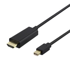 Deltaco, miniDisplayPort - HDMI, 4K UHD, 1 м цена и информация | Кабели и провода | pigu.lt