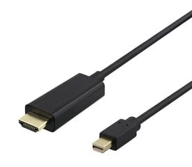 Deltaco, Mini DP/HDMI, 2 m kaina ir informacija | Kabeliai ir laidai | pigu.lt