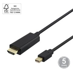 Кабель Deltaco, miniDisplayPort - HDMI, 4K UHD, 3 м цена и информация | Кабели и провода | pigu.lt