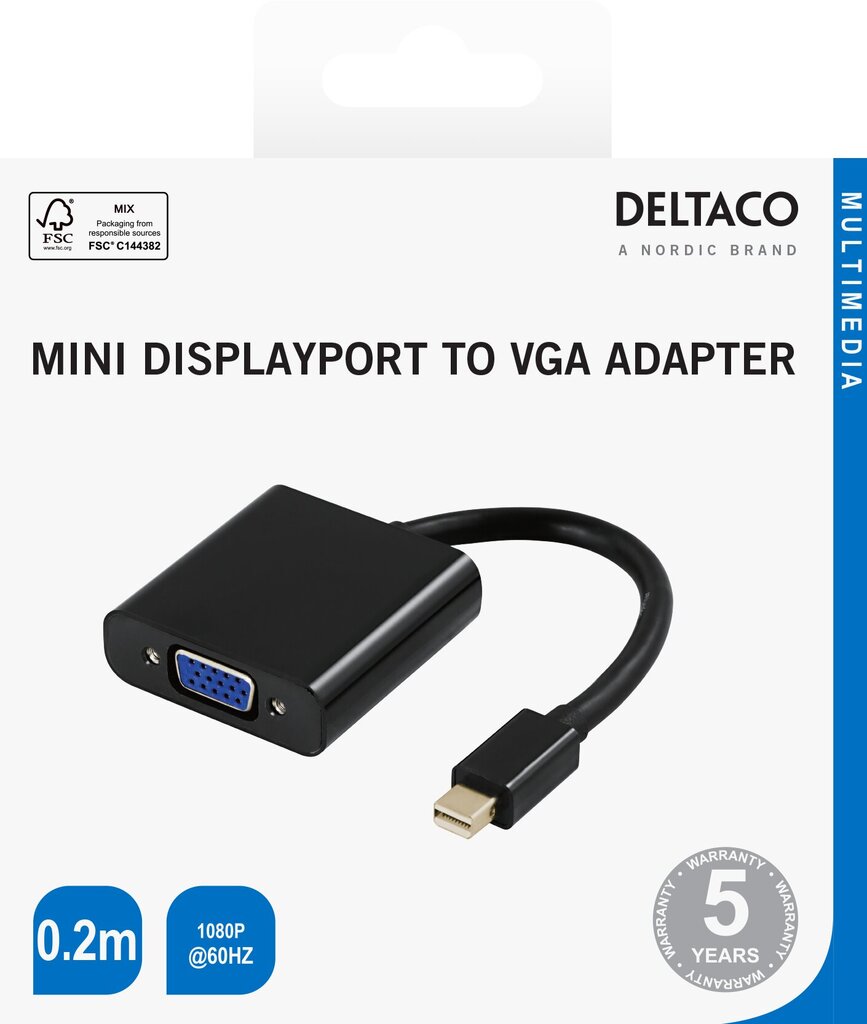 Deltaco 00110026 kaina ir informacija | Adapteriai, USB šakotuvai | pigu.lt