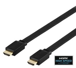 Deltaco, Flat High Speed su Ethernet HDMI, 4K UHD, 1 m kaina ir informacija | Kabeliai ir laidai | pigu.lt