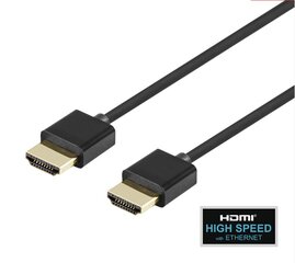 Deltaco, HDMI, 1 m kaina ir informacija | Kabeliai ir laidai | pigu.lt
