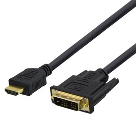 Deltaco, DVI-D, 2 m цена и информация | Кабели и провода | pigu.lt